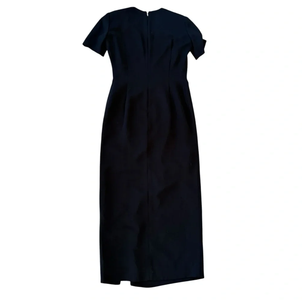Evan Picone High Neck Long Black Dress - Picture 3 of 4